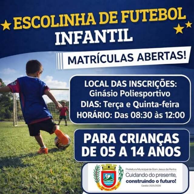 MATRICULA DA ESCOLINHA DE FUTEBOL ABERTAS