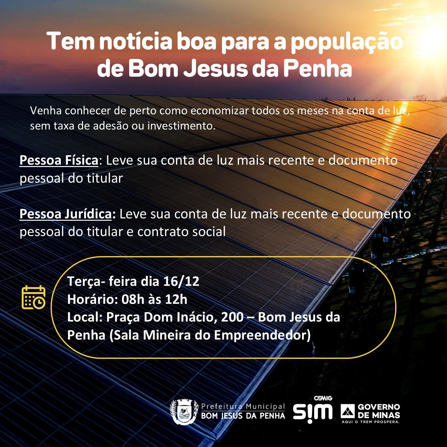 TEM NOTÍCIAS BOA PARA A POPULAÇÃO