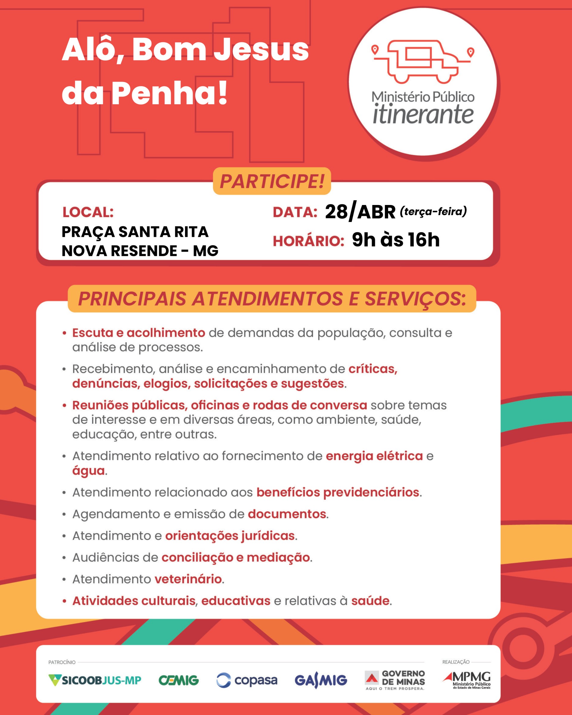 Alô, Bom Jesus da Penha! Vem aí o MP Itinerante!